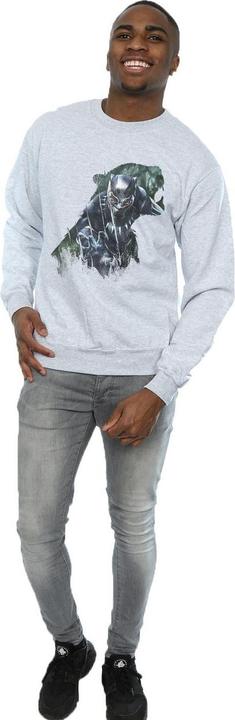 Immagine prodotto Felpa in cotone con silhouette selvaggia di Black Panther (M)