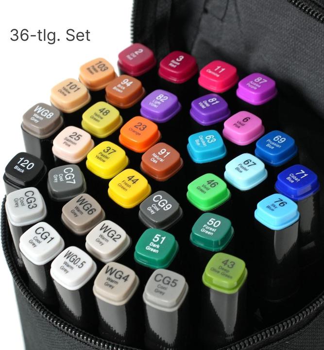 Actual product image Hermex Dual Marker (Black, Colored, 6 mm, 36 x)