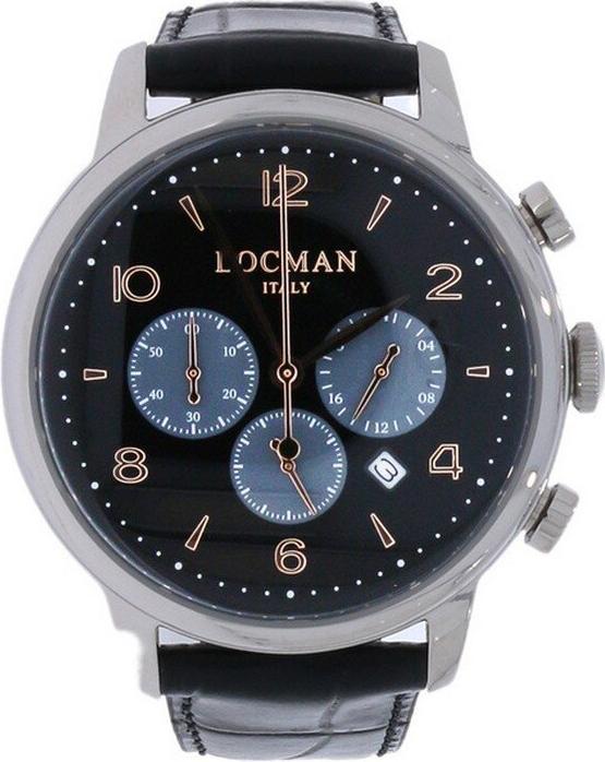 Produktbild Locman Italy Armbanduhr 1960 Chrono schwarz Ref. 0254 (Chronograph, 42 mm)