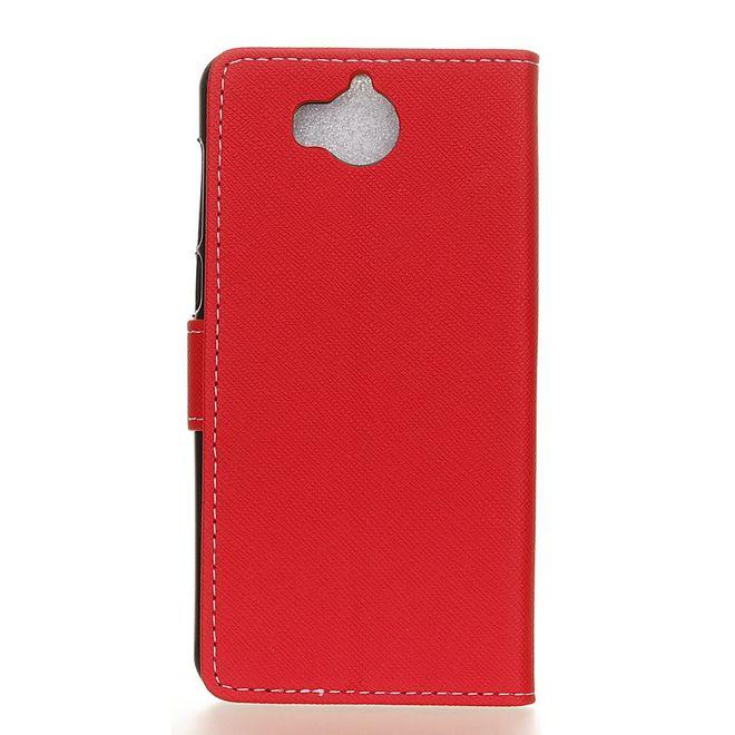 Produktbild MU Classic Leder Hülle mit Kreuzmuster (Huawei Y6 (2017), Huawei Y5 (2017))