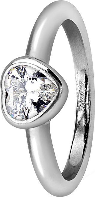 Actual product image Star Piercing Ring silver with heart crystal (Surgical steel 316L)