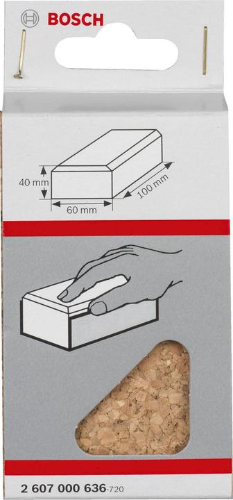 Image du produit Bosch Professional Zubehör Cale à poncer à la main, longueur x largeur : 60 x 100 mm, en liège, petite taille (P60, P100)