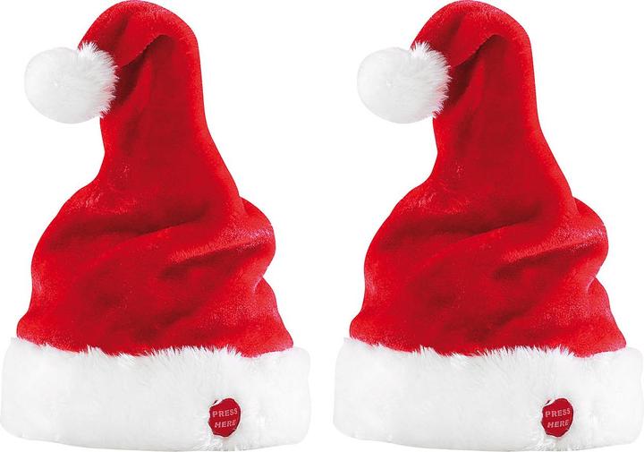 Immagine prodotto Infactory Set di 2 cappelli di Babbo Natale che cantano e ballano
