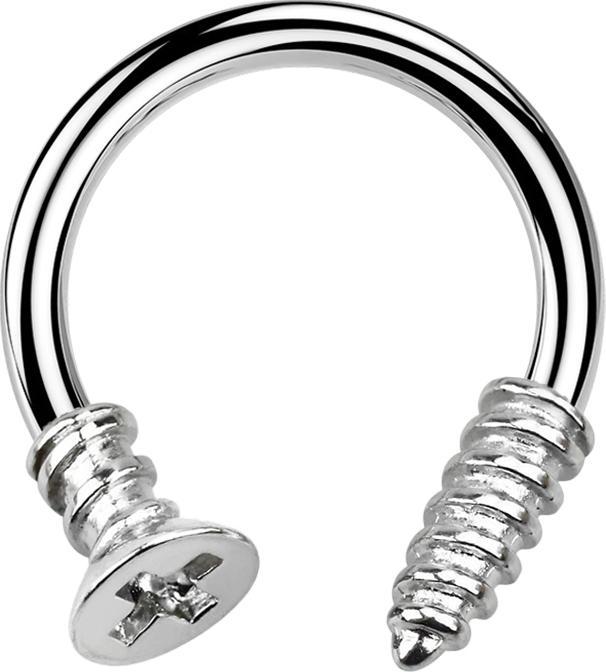 Immagine prodotto Star Piercing Micro Circular Barbell argento con vite Phillips (senza ottone, Acciaio chirurgico 316L)