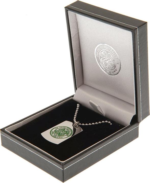 Actual product image Celtic FC Crest Dog Tag And Chain (100% synthetic material)