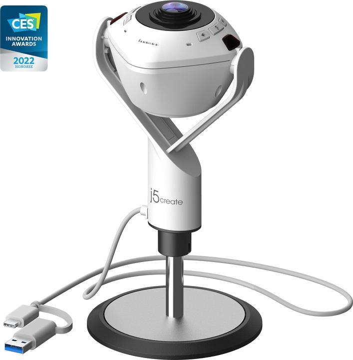 Actual product image j5Create JVU368-N Webcam con teconologia AI a 360° con vivavoce (2.10 Mpx)