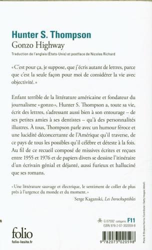 Immagine prodotto Gonzo highway : correspondance de Hunter S. Thompson (Francese, Thompson Hunter Stockton, 2024)