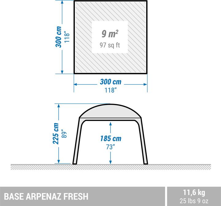 Image du produit Quechua Arpenaz Fresh (Tente gonflable, 11.60 kg, 9+ personnes)