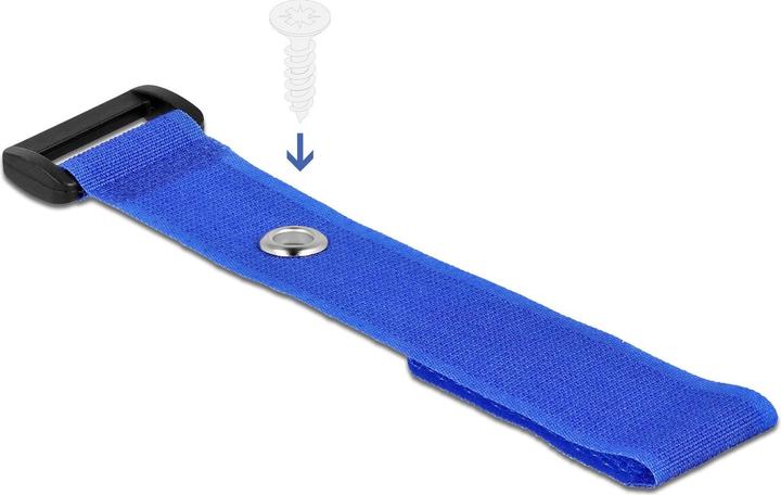 Image du produit Delock Serre-câbles velcro avec boucle et oeillet de fixation L 190 x l 25 mm bleu 5 pièces (Serre-câbles velcro, 190 mm, 5 pcs)