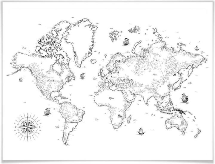 Produktbild Trenddeko Weltkarte - Aus vergangenen Zeiten (60 x 50 cm)