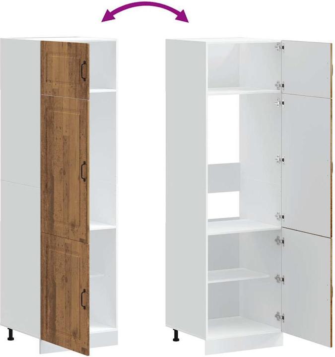 Actual product image VidaXL Kitchen cabinet Kalmar reclaimed wood look wood-based kitchen cabinet white (60 x 57 x 207 cm)