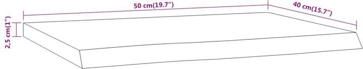 Immagine prodotto VidaXL Scaffale da parete rettangolare con bordo ad albero, scaffale da ufficio in legno massiccio di (40 x 2,5 x 2,5 cm)