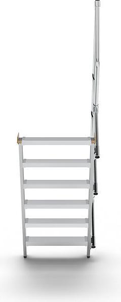 Image du produit Munk Escalier 45° largeur des marches 600 mm 6 marches aluminium strié (Escabeau, 138 cm)