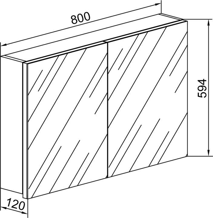 Actual product image VCM Wood bathroom furniture mirror cabinet Badinos 80 cm (80 x 12 x 59 cm)