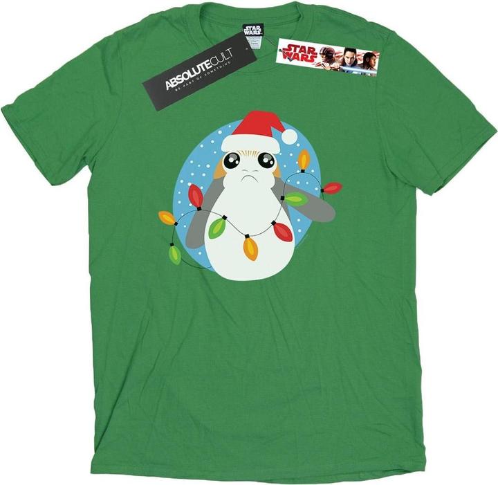 Produktbild Star Wars The Last Jedi Porg Christmas Lights TShirt (XL)