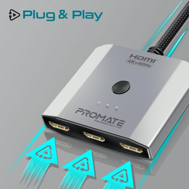 Produktbild ProMate MediaSwitch-H3 4K 3 in 1 HDMI Splitter