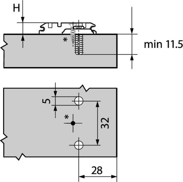 Actual product image Blum Cross mounting plates CLIP Corner mounting (Nail plate, 1 pcs.)