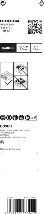Actual product image Bosch Professional Zubehör EXPERT 'Aerated Concrete' S 1241 HM reciprocating saw blade, 3 pieces