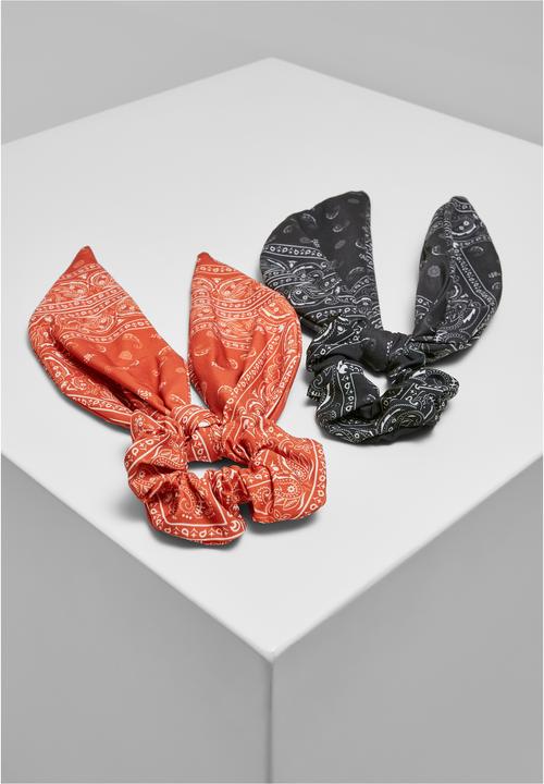 Actual product image Urban Classics Bandana Print Scrunchies With XXL Bow 2-Pack - 17118