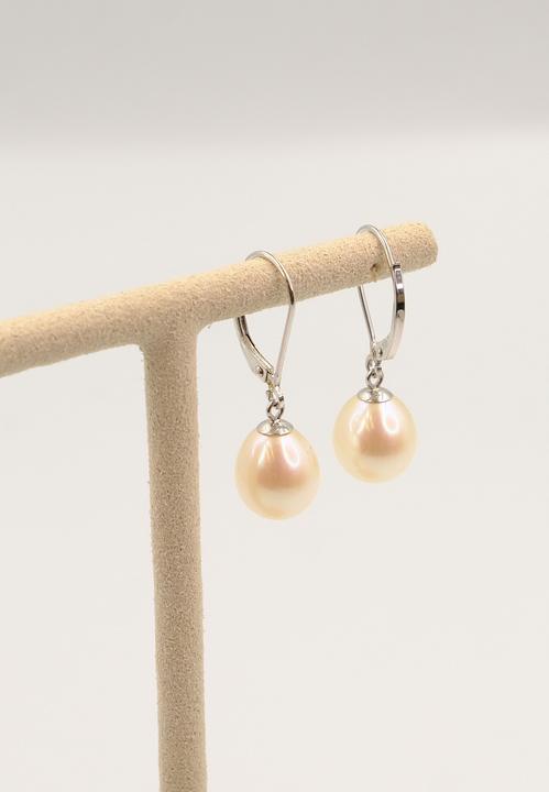 Image du produit Muau Boucles d'oreilles or blanc 750 perle d'eau douce 9.5-10mm (Or blanc 750/18K)