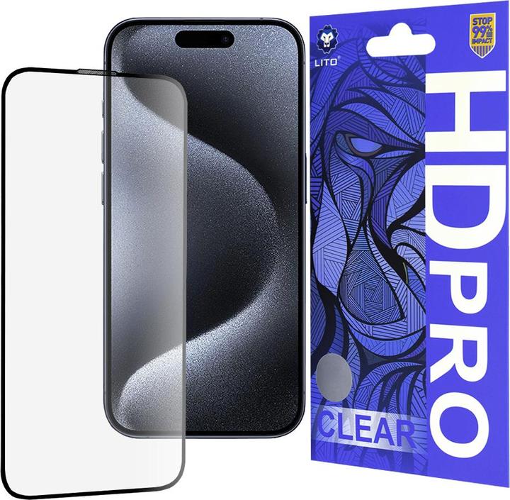 Immagine prodotto Lito - HD Pro Clear - iPhone 15 Pro - Black (Apple iPhone 15 Pro)