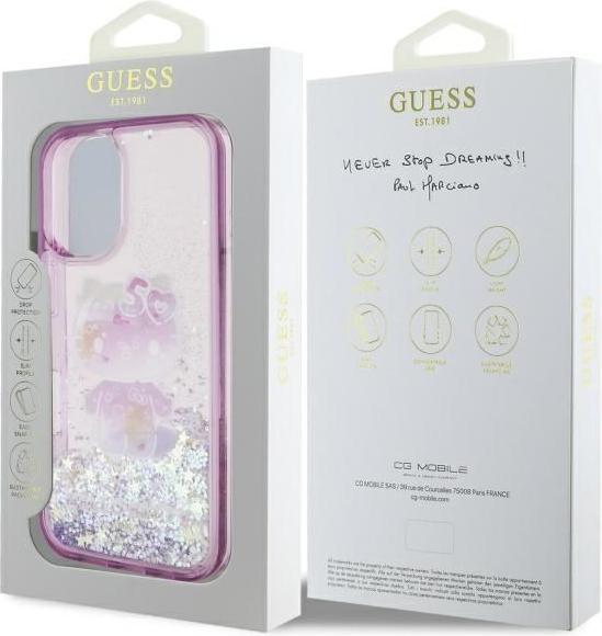 Actual product image Hello Kitty HKHCP16SL50PPU iPhone 16 6.1" fioletowy/purple hardcase Liquid Glitter 50TH Anniver (Apple iPhone 16)