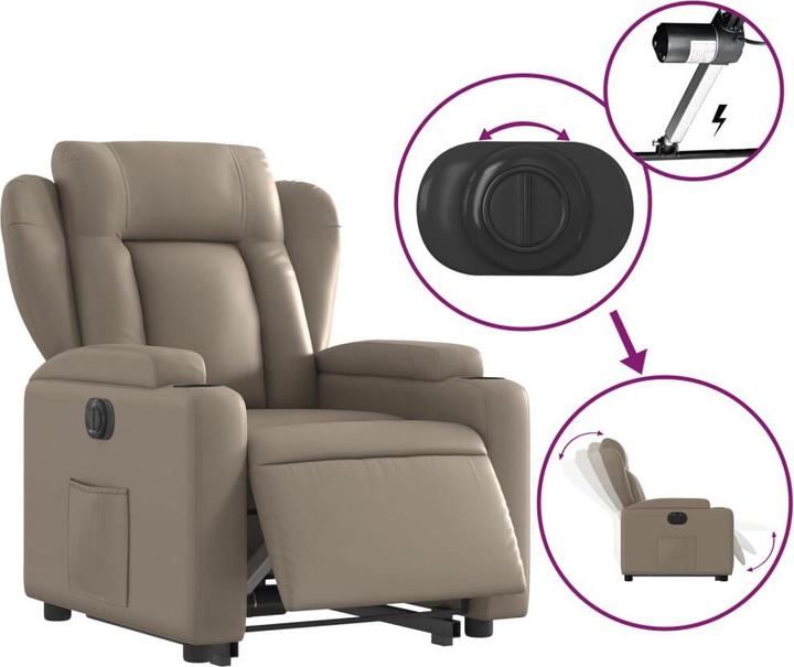 Image du produit VidaXL Fauteuil relax releveur électrique Cappuccino Similicuir