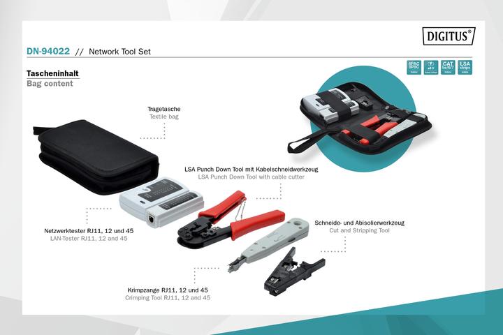 Image du produit Digitus trousse d'outils réseau (Instrument)