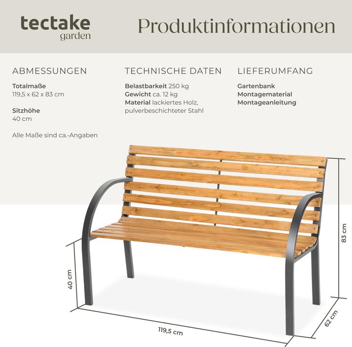 Actual product image tectake Garden bench Micha