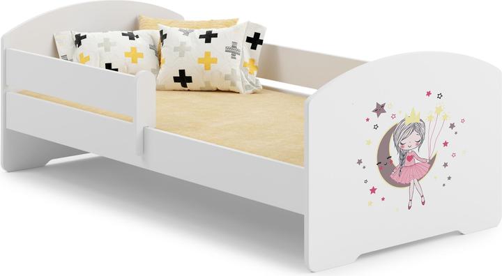 Image du produit ADRK Furniture Lit avec matelas et garde-corps PEPE SLEEPING PRINCESS 140x70 (140 x 70 cm)