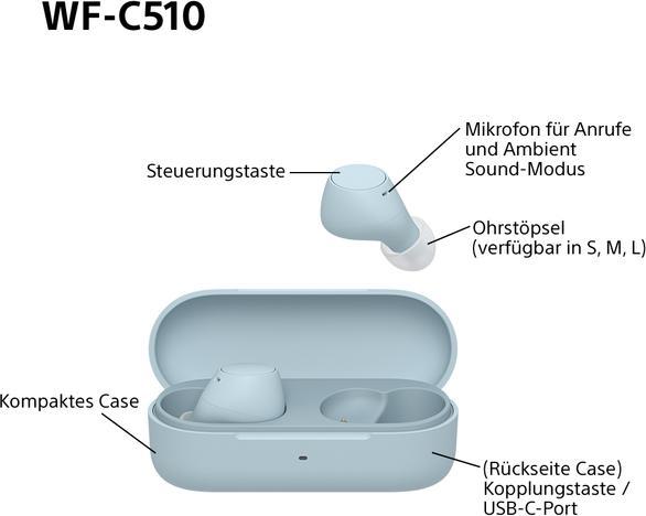Produktbild Sony WF-C510 (keine Geräuschunterdrückung, 11 h, Kabellos)