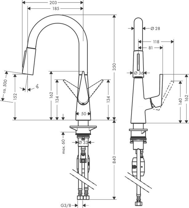 Produktbild hansgrohe Talis S Edelstahl