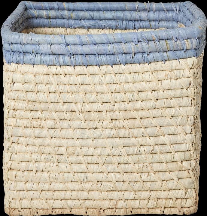 Image du produit Rice Sélection Varzi Papier à En-tête Depuis 1956 Panier de Riz Carré Raphia Avec Bord Bleu (20 x 20 x 20 cm)