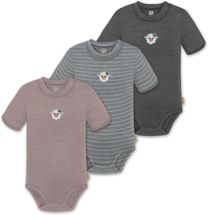 Normani 3er Set Baby Merino Kurzarmbody „Tihoi" - 9319