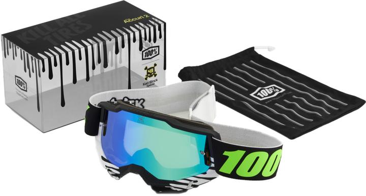 Produktbild 100% Accuri 2 UTV Goggle KB43 - Mirror Green (Schwarz, Photochromic)