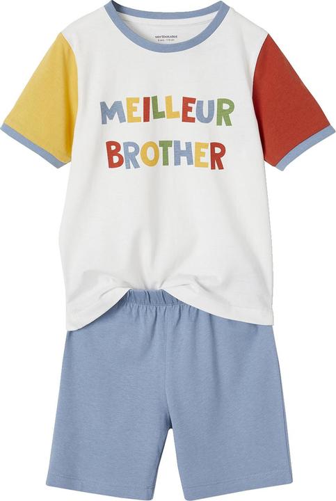 Vertbaudet Kurzer Jungen Schlafanzug mit Schriftzug Oeko-Tex