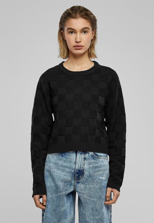 Actual product image Urban Classics Ladies Check Knit Sweater - 126785 (XS)