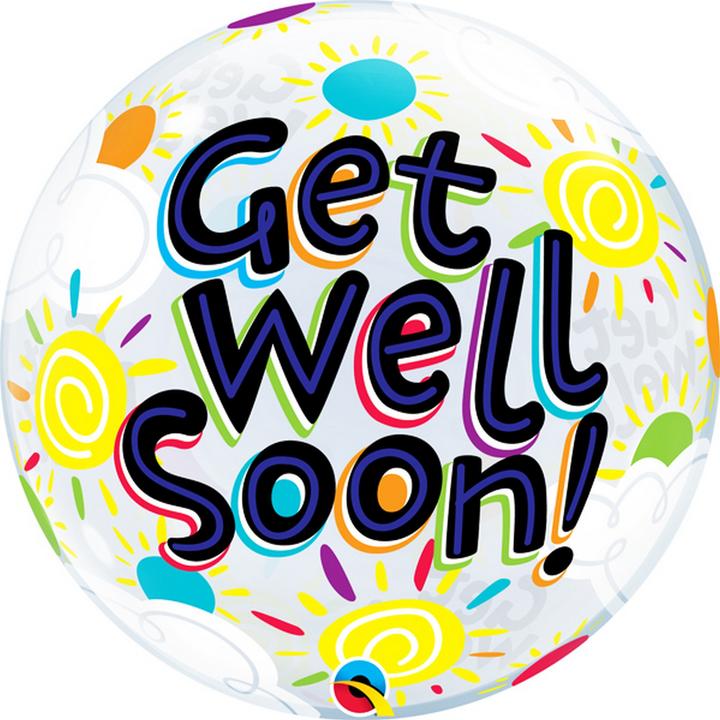 Produktbild Qualatex KugelBallon Get Well Soon 56 cm