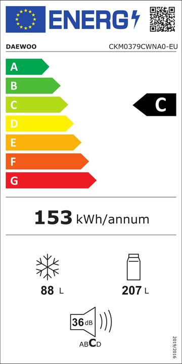Energie-Label Daewoo CKM0379CWNA0-EU (294 l)