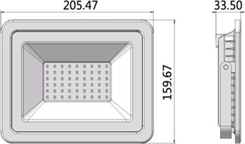 Produktbild Lumina Swiss Slim LED Flutlicht 50W warm-weiss 3000K (5000 lm, IP65)