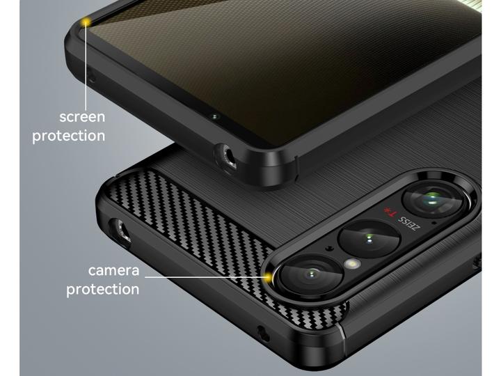 Produktbild Screenguard Sony Xperia 1 VI Hülle Carbon Brushed Soft TPU (Sony Xperia 1 VI)