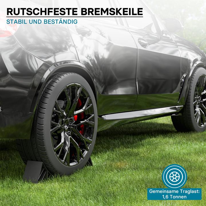 Image du produit Wiltec Cales de roue Voiture 1,6 t Support Matériel de montage Blocs-roue Cales de frein Sécurité Stationne