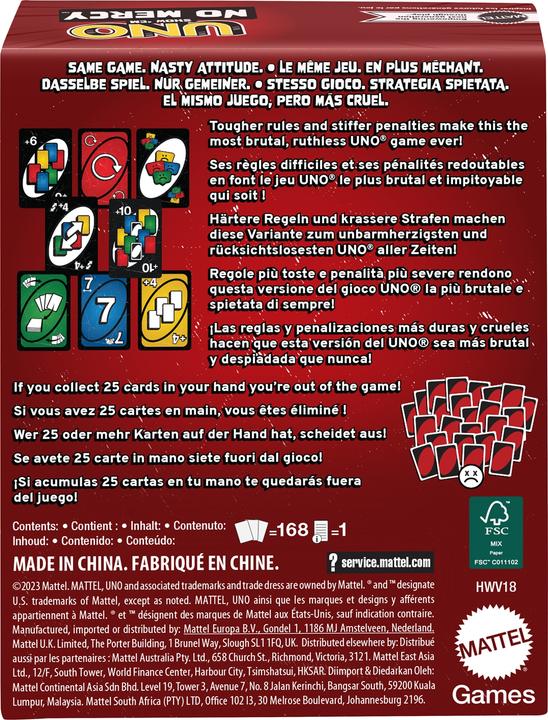 Actual product image Mattel Games UNO No Mercy (English)