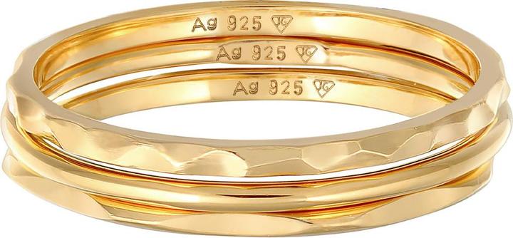 Immagine prodotto Elli Anello a fascia impilabile Set di 3 anelli in argento 925 (56, 925 Argento)