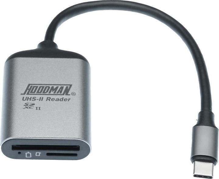 Actual product image Hoodman Steel SD & Micro SD UHSII enabled memory card reader USB 3.2 Gen 1