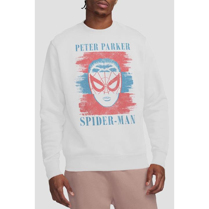 Actual product image Spiderman Unisex Adult Peter Parker Striped Sweatshirt (M)