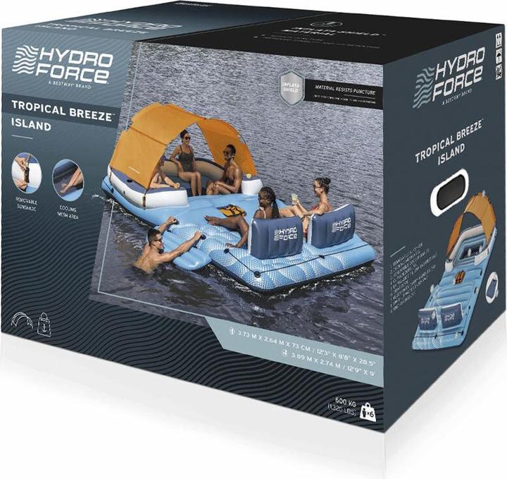 Actual product image Bestway Hydro Force Tropical Breeze 6-Person Inflatable Party Island 3.73 m