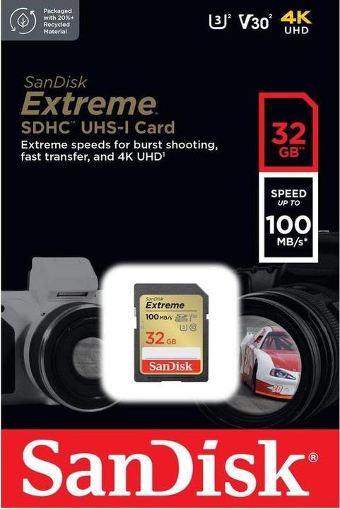 Produktbild SanDisk Extreme (32 GB, SDHC, U3, UHS-I)