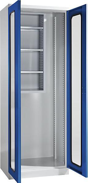 Actual product image MBA-System STANDARD equipment and cleaning cupboard, with vision panel doors, light grey / (37 cm, 112 cm)