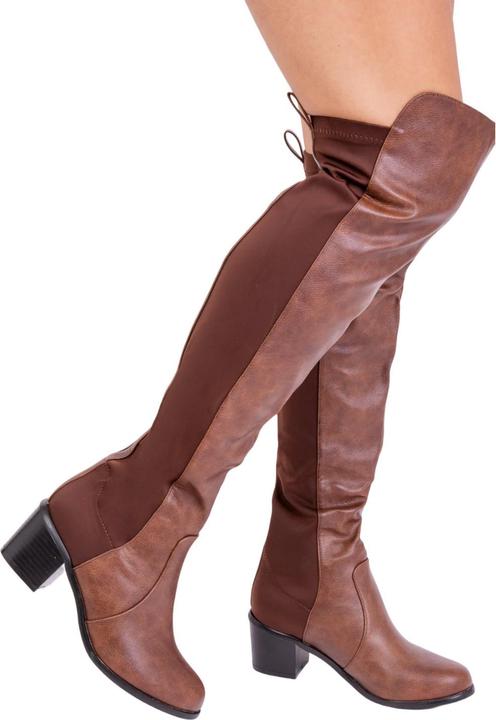 Actual product image Where's That From Womens/Ladies Britta Faux Leather Mid Heel Thigh-High Boots (36)